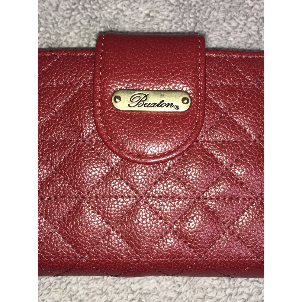 Buxton Red Faux Leather Wallet With Coin Purse - Picture 10 of 13
